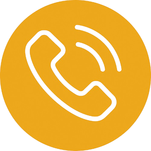 Gold house and telephone icon for estate agency phone number contact details